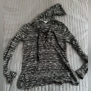 Chelsea Sky Women’s Lace Up Drawstring Hooded Long Sleeve with front pocket